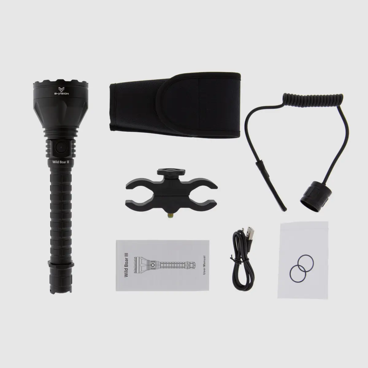 Jagdzubehör Set Taschenlampe B-Vision WILD BOAR III 3.000 Lumen, Bild 5 von 8