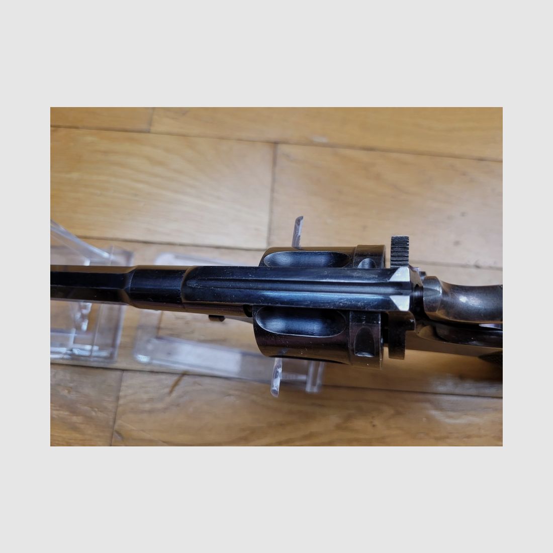 Wunderschöner schwedischer Revolver 1887 – seltene erste Fertigung Nagant in Belgien für Schweden – in 7,5 Nagant – Mononummer – Magische Originalbrünierung – Hervorragender Zustand, Bild 12 von 17