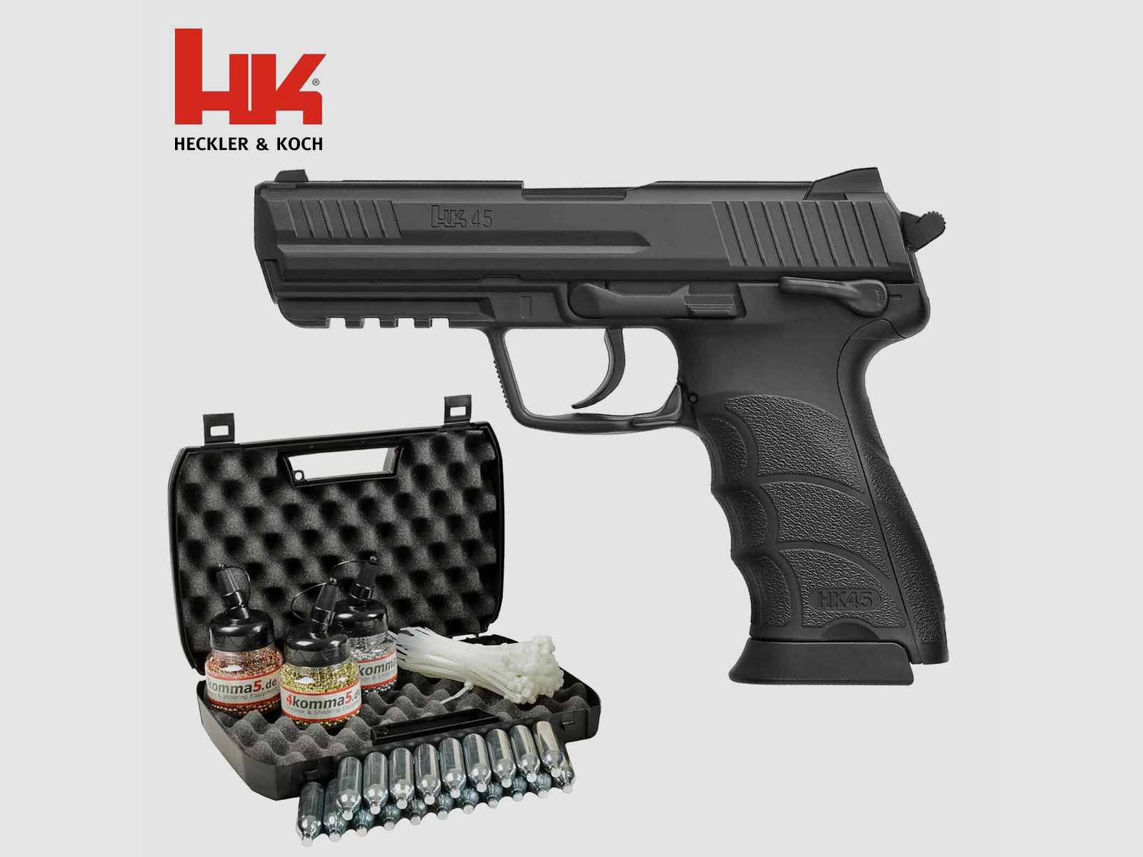 Kofferset Heckler & Koch HK45 Co2-Pistole 4,5 mm Stahl BB (P18)