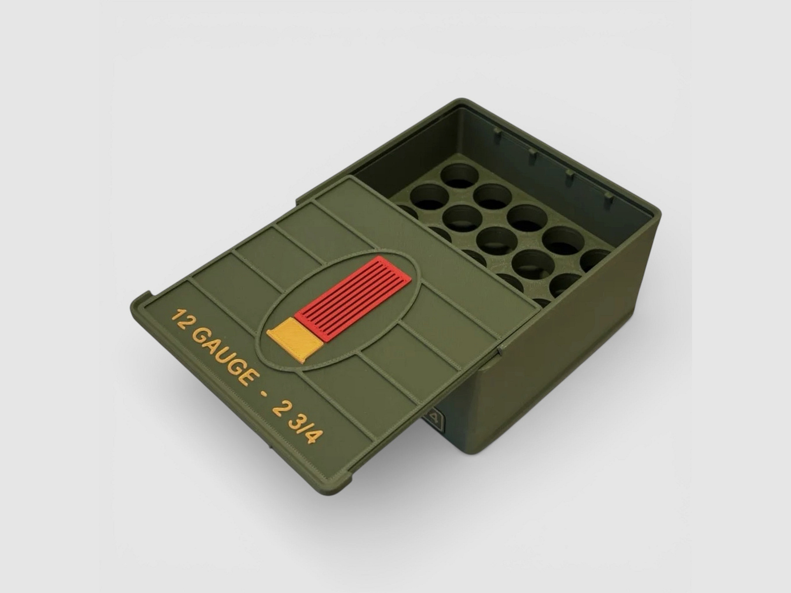 Coconut Innovations Boîte à munitions / 12 Gauge 2.75" / 12-70 / ‘Couvercle coulissant’ / Boîte de cartouches, Boîte à munitions