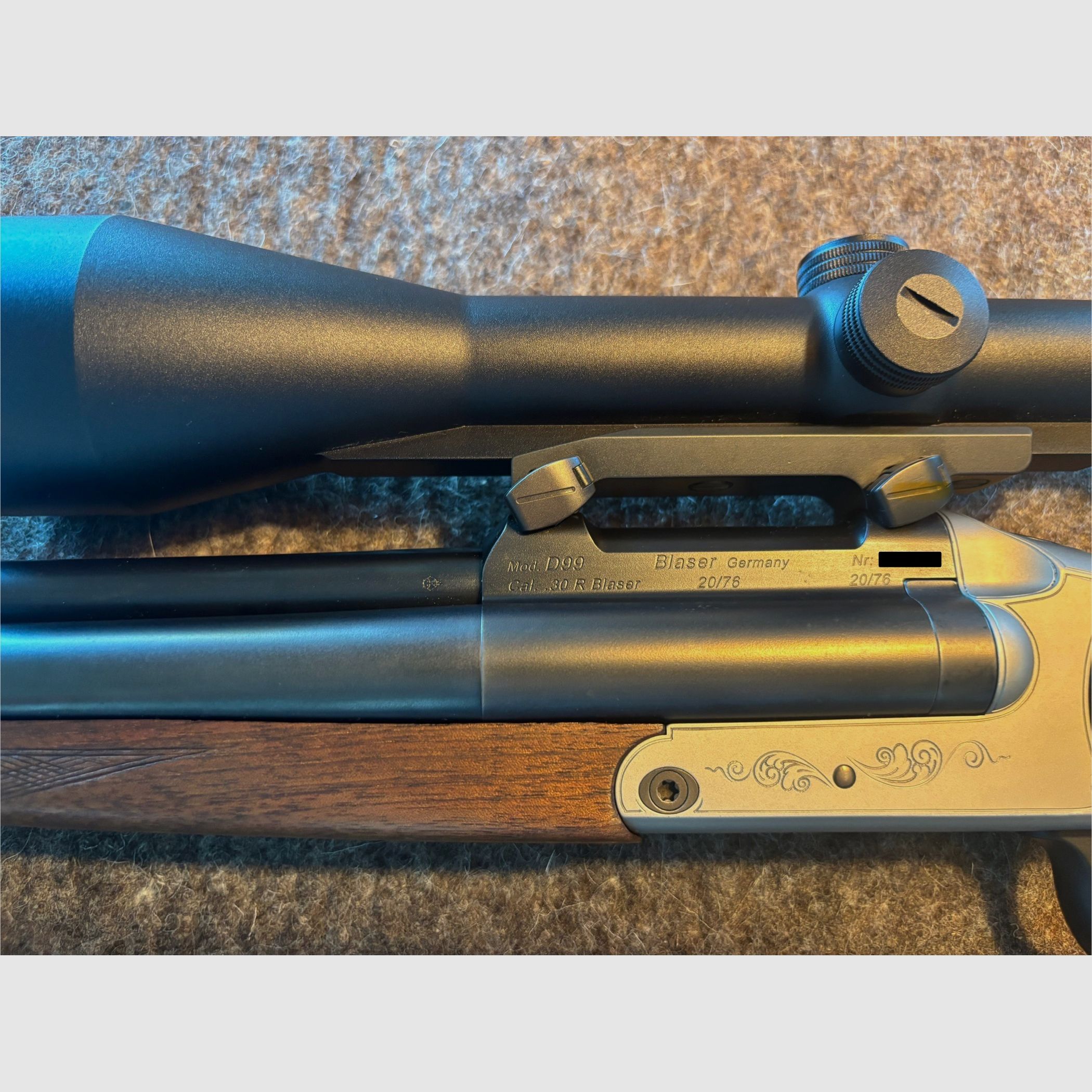 Blaser D99 Drilling Kal. .30R; 20/76; EL 5,6x52R in 1a Zustand 