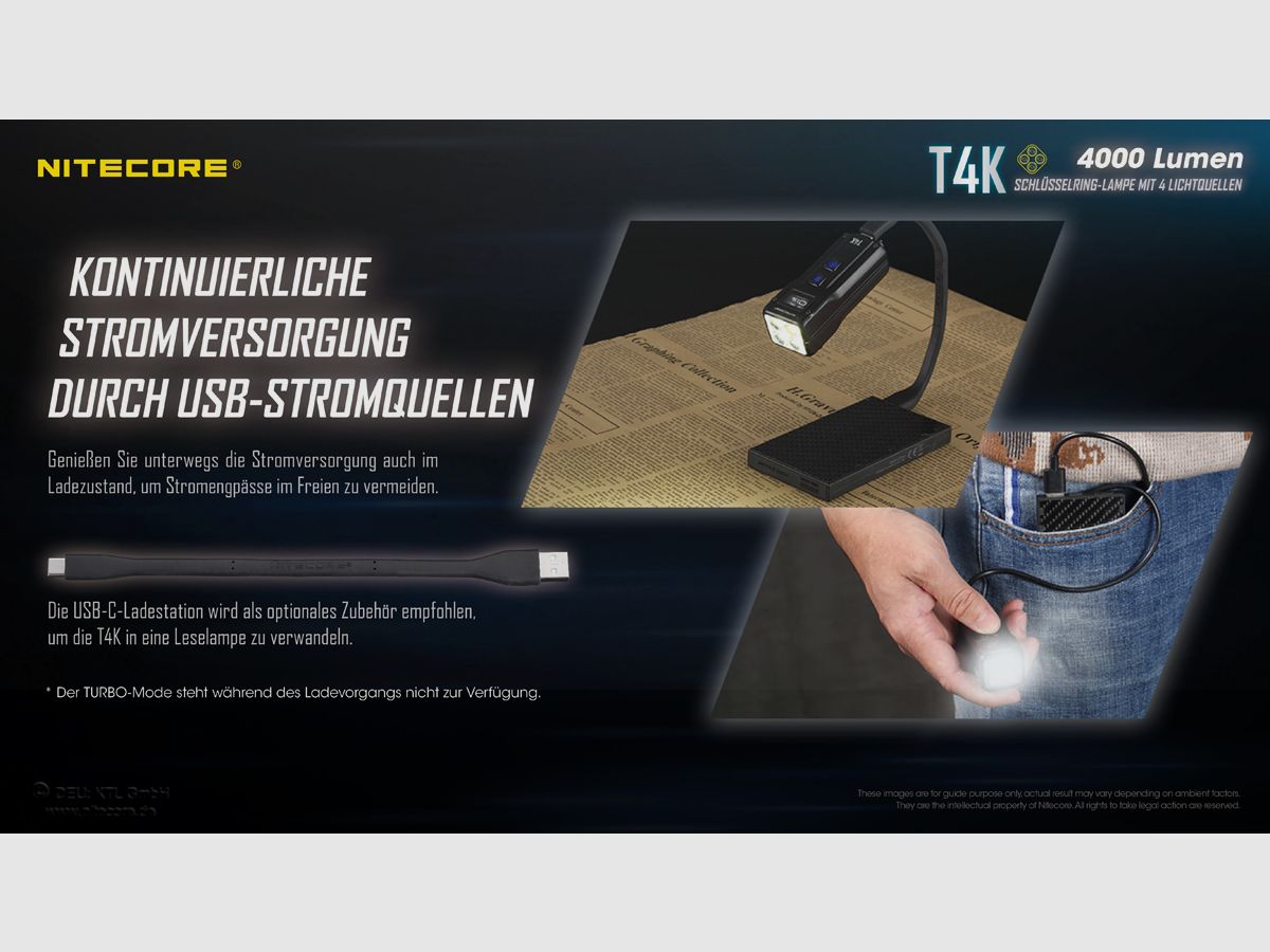 Nitecore T4K LED Taschenlampe 4000 Lumen
