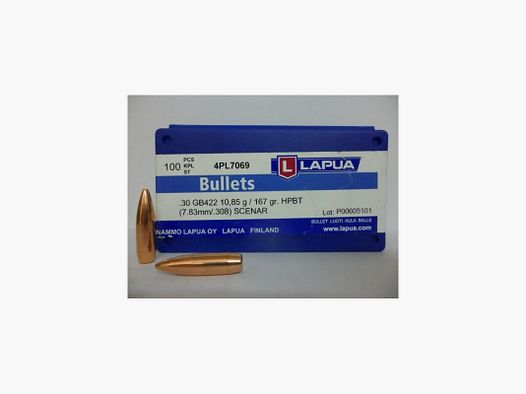 LAPUA BULLE .30 167GR SCENAR