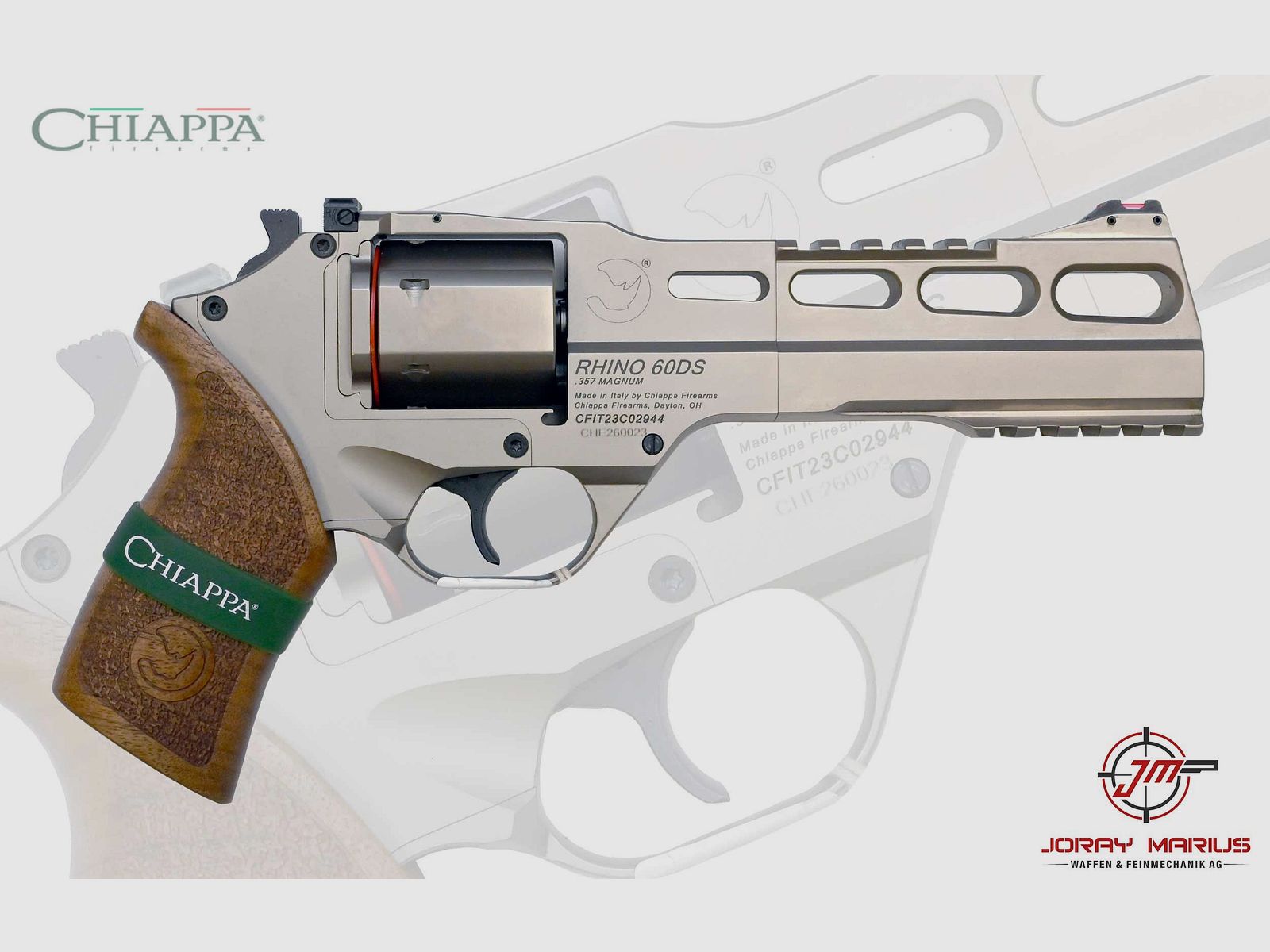 Chiappa Rhino 60 DS revolver .357 Magnum, 6” stainless, image 1 of 2