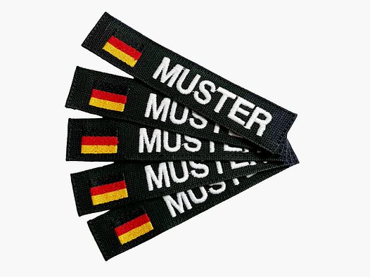 ASMC Namensbänder 5er Set mit Flagge Schwarz