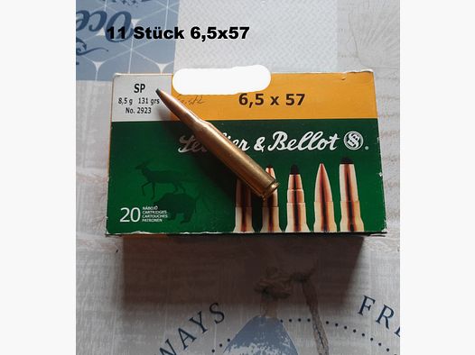 Restbestand Patronen Kaliber 6,5x57 von S&B kostenlos abzugeben