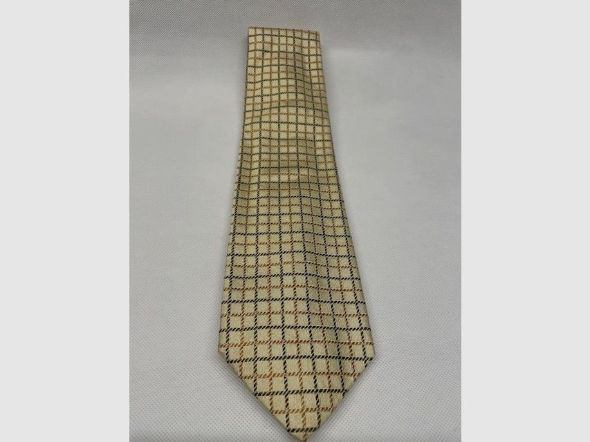Purdey Seidenkrawatte in Creme Karo