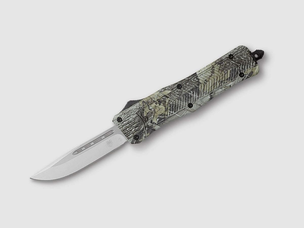 CobraTec Medium CTK-1 Woodland Camo droppoint Automatikmesser OTF, Bild 2 von 10