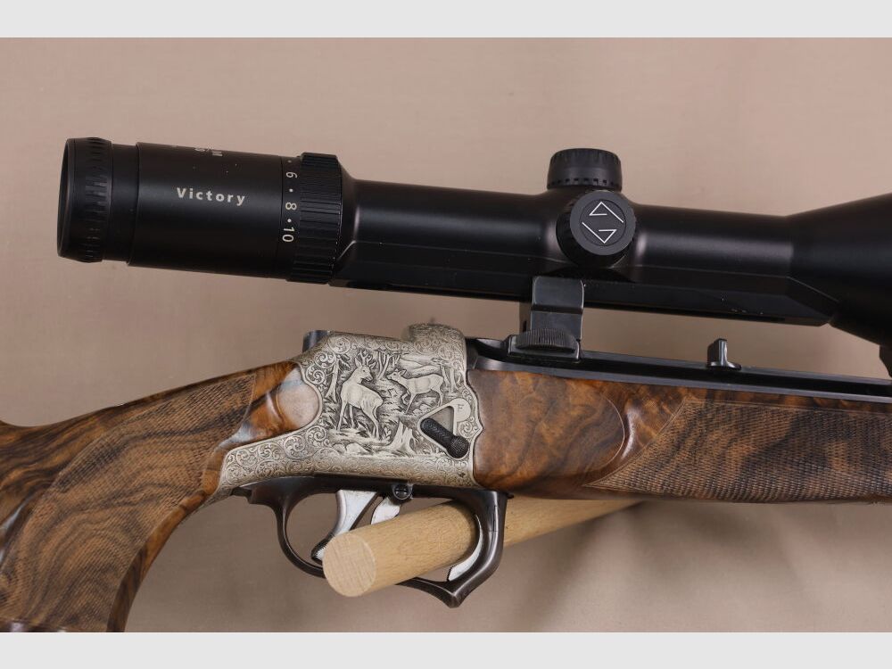 Outschar / Ferlach carabina a blocco sistema "Heeren" // legno da sogno // canna ottagonale // incisione // Zeiss Varipoint !!