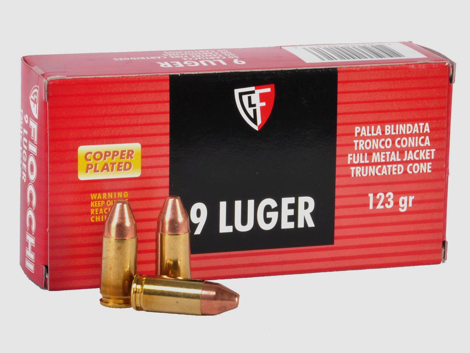 Fiocchi 9mmLuger Vollmantel TC 7,97g - 123gr.
