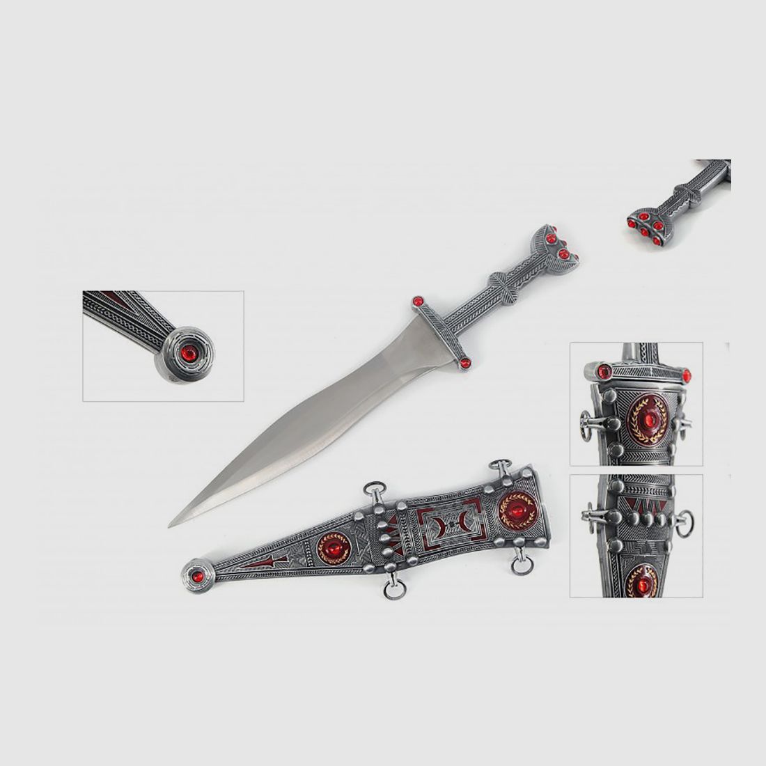 Pugio romano con lama in acciaio e fodero