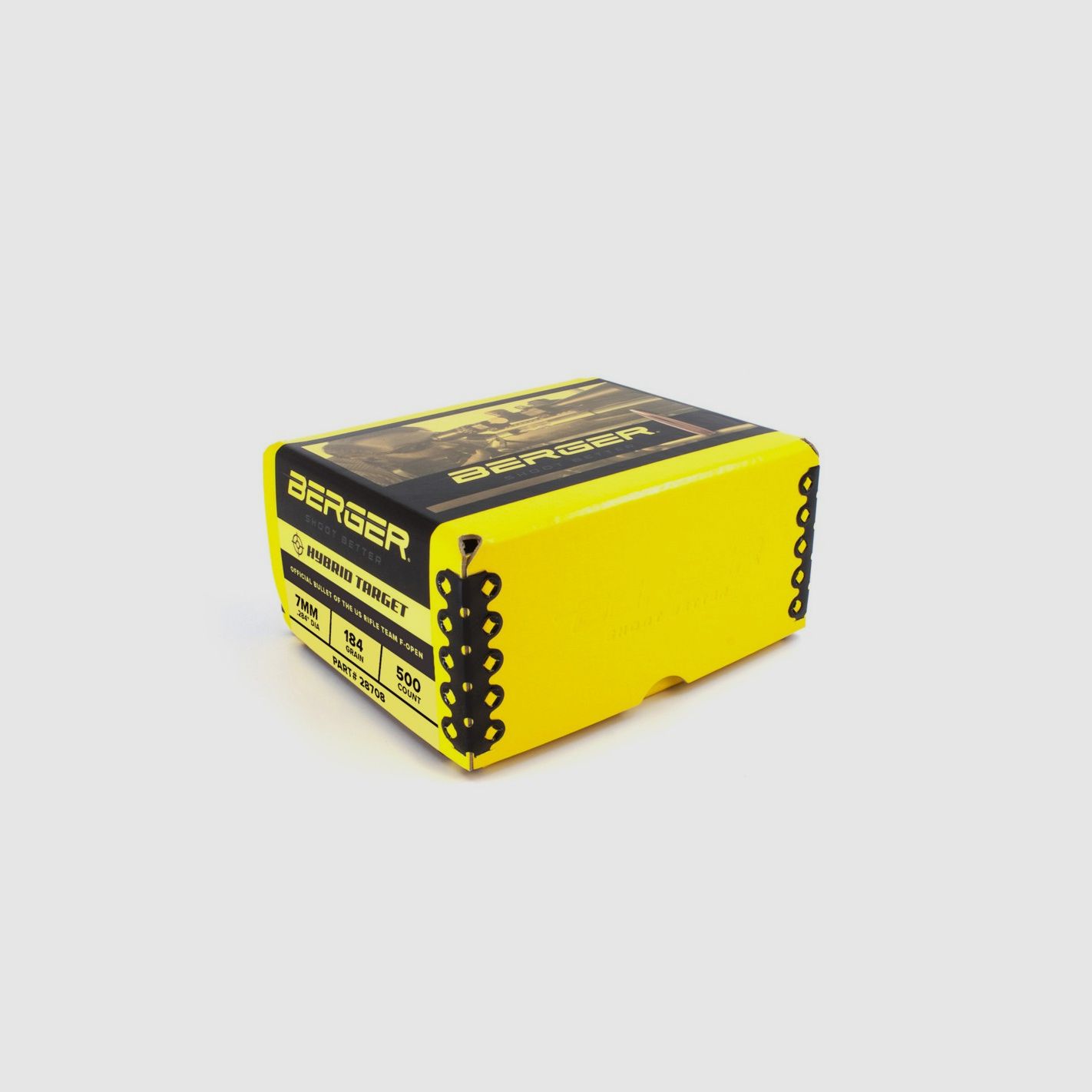 BERGER BALAS 7MM (.284) 184gr F-OPEN HYBRID OBJETIVO PAQUETE 500 PZ, imagen 2 de 2