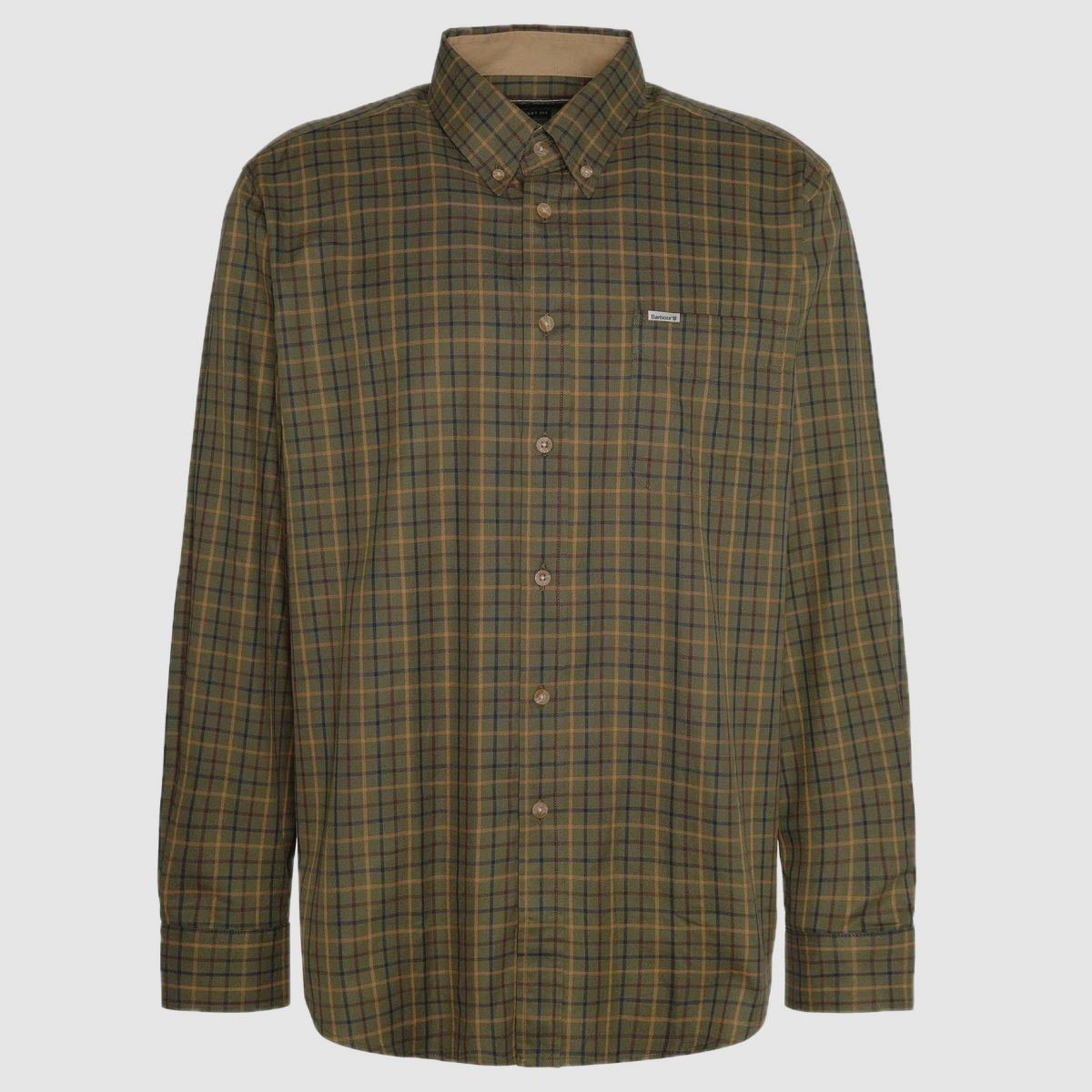 BARBOUR Hemd Tattersall Mid Olive Comfort Fit