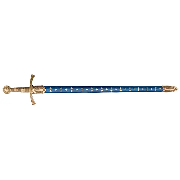 Replik Denix französisches Mittelalter-Schwert EPEE FLEUR DE LYS Futteral blau 109 cm, Bild 5 von 14