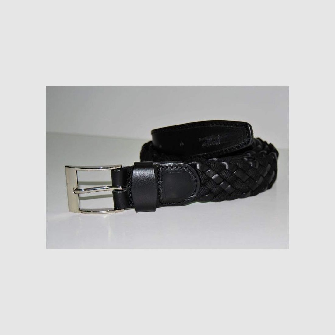 Belt made of leather and woven cotton, image 1 of 4