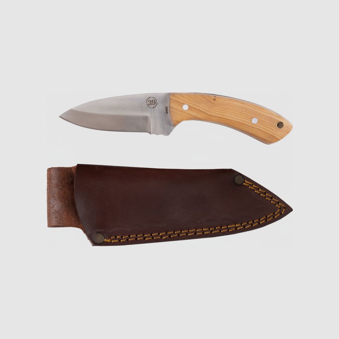 Cuchillo 39Hunter Damasco Nicker - Cuerno, imagen 2 de 3
