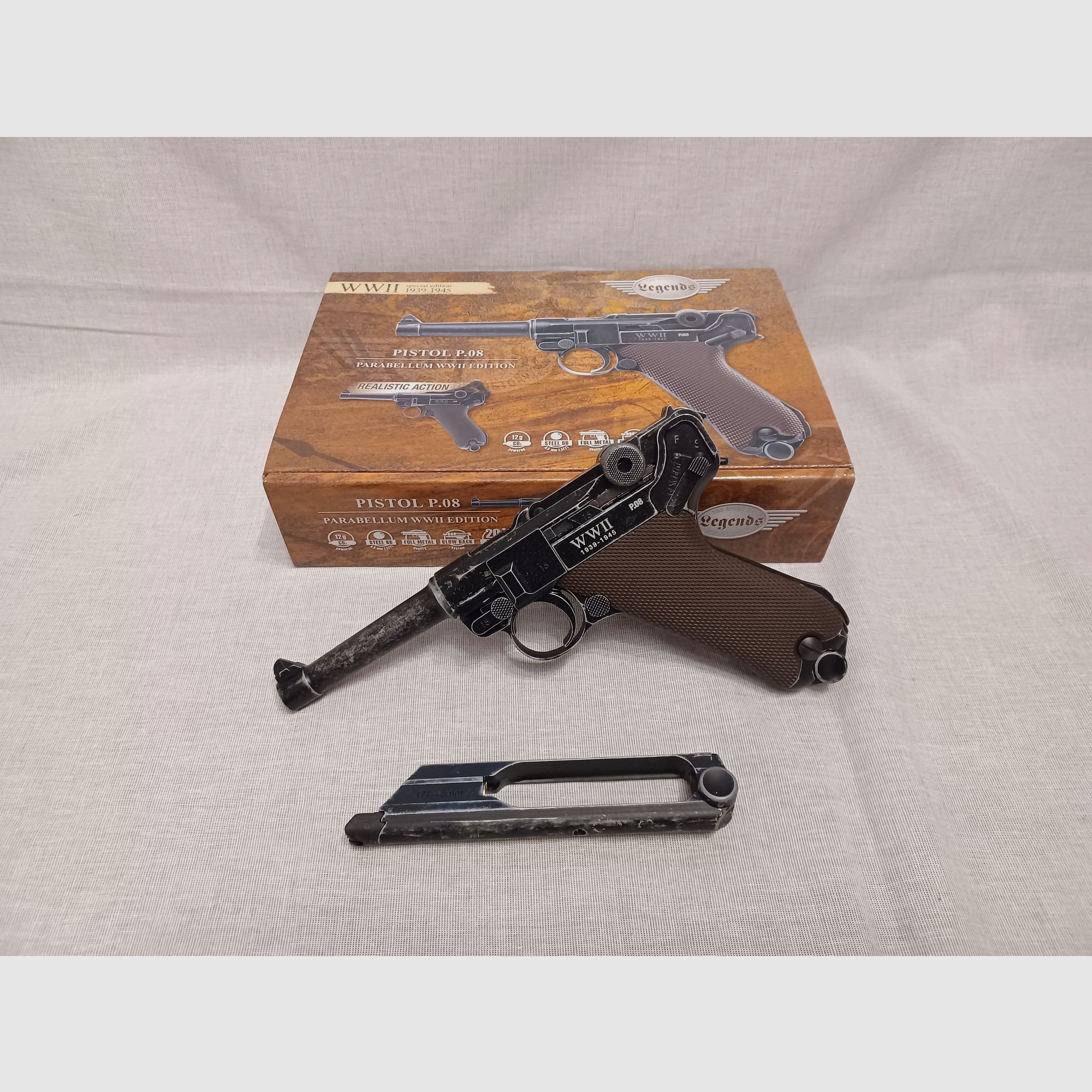 Legends P08 WWII Edition / 4,5 mm BB / BlowBack / CO2 / Pistole / OVP (124)