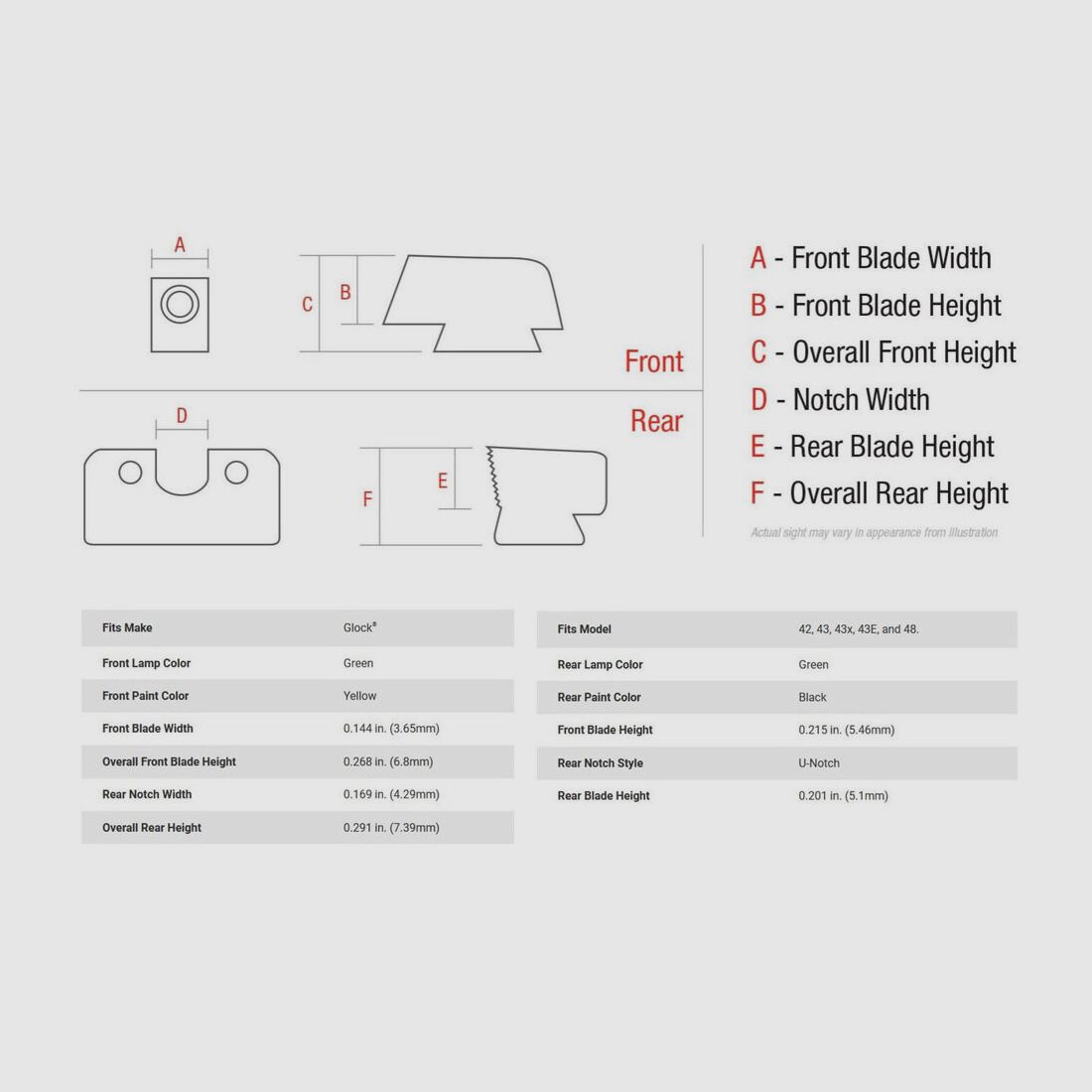 Set di mirini Trijicon HD Giallo G42/43/48