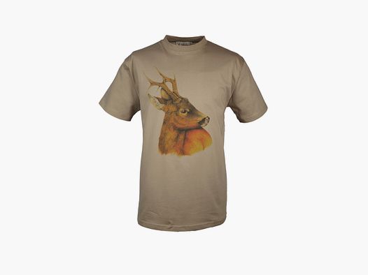 T-Shirt Motiv Rehbock - bunt, Rundhals