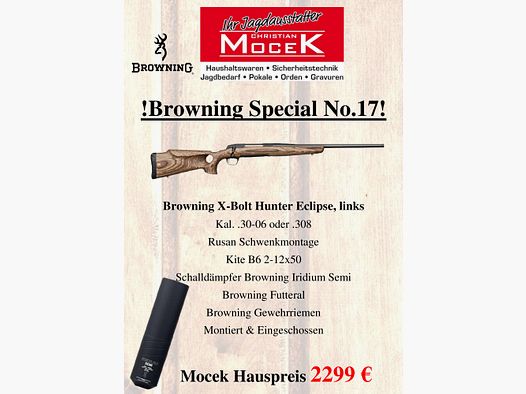 Browning X-Bolt Hunter Eclipse, avec Kite B6 2-12x50, gauche