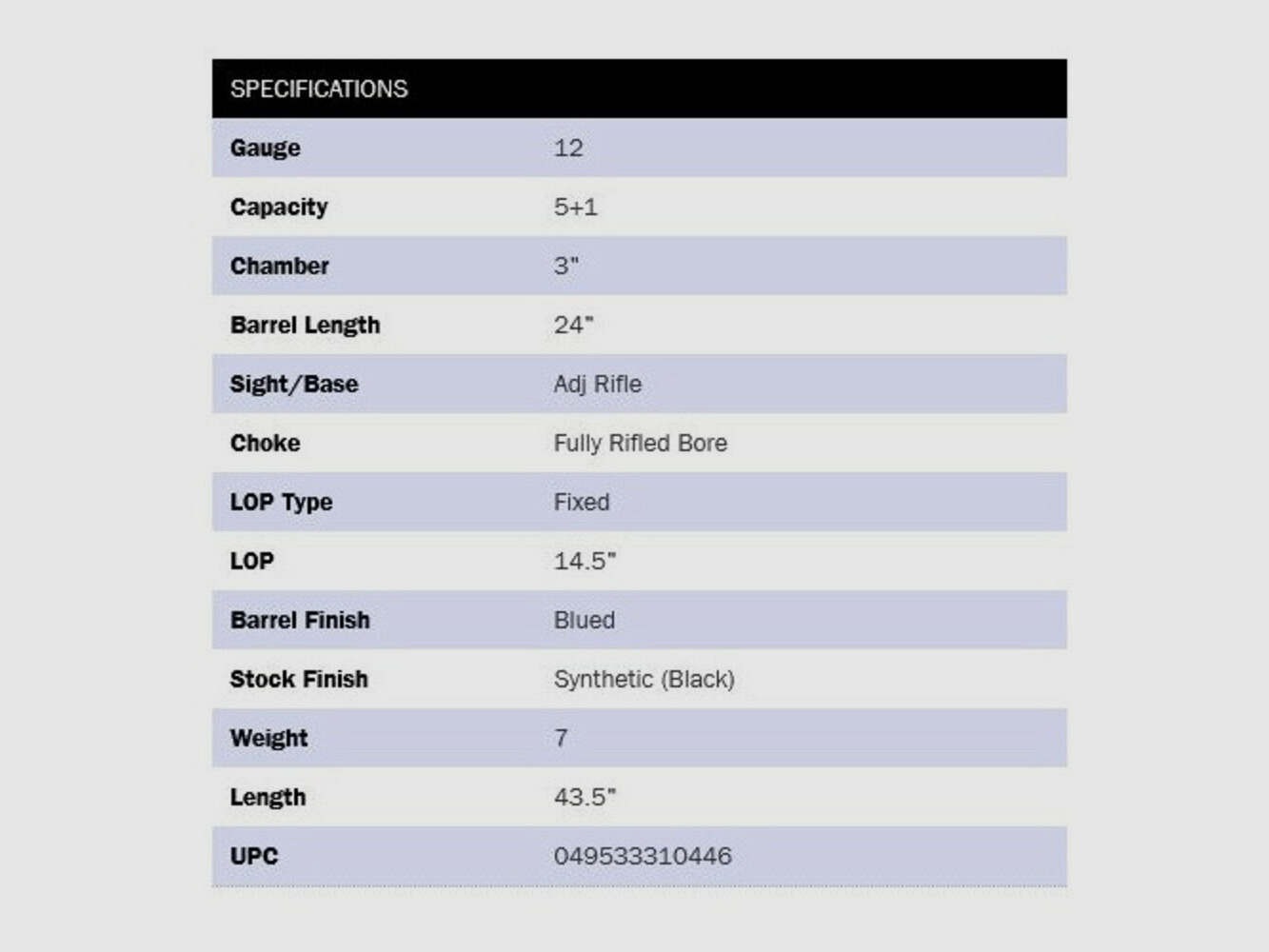 Mossberg Maverick 88 Slug 24" (24 pouces) 12/76