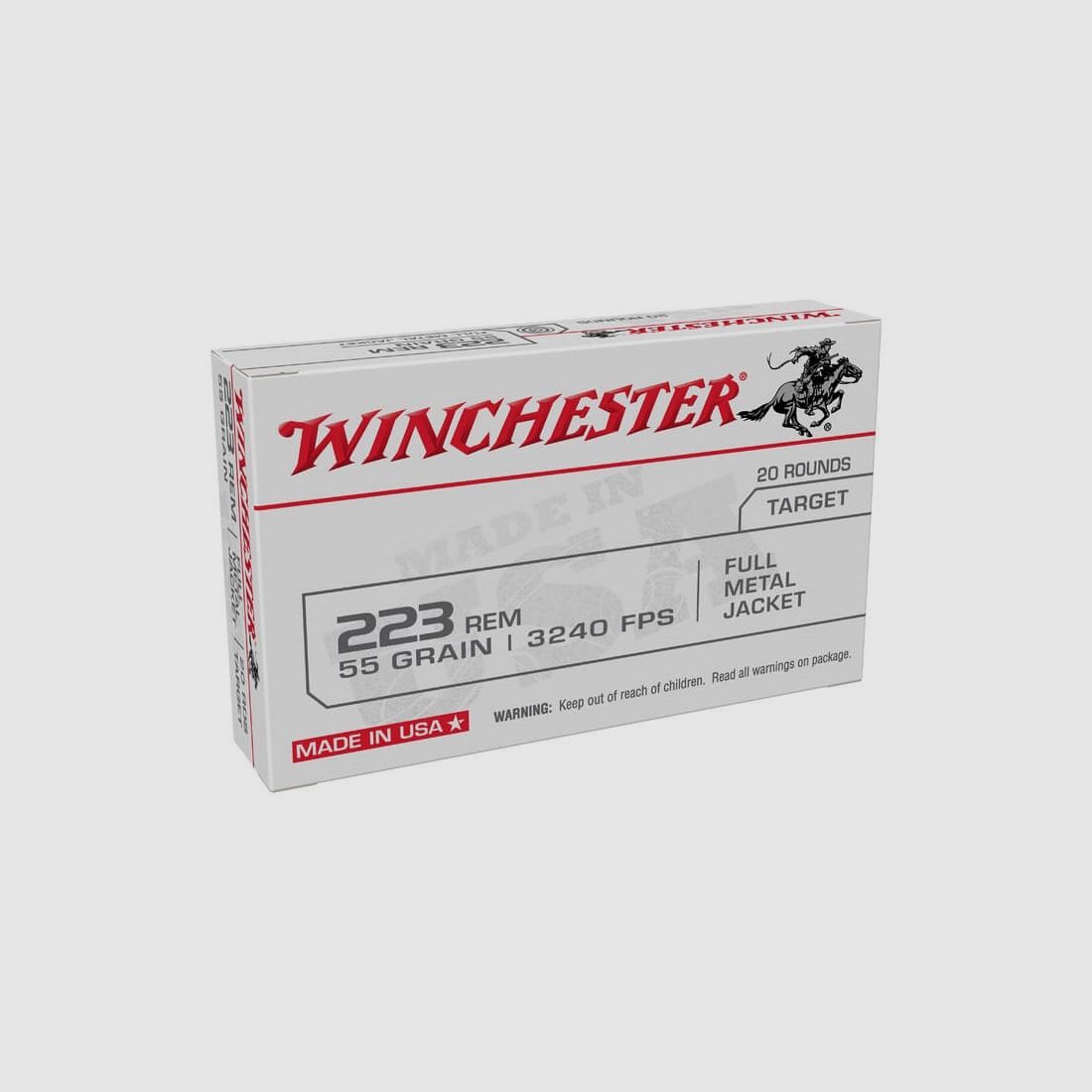 1000 Schuss WINCHESTER .223 Rem. Target FMJ 3,56g/55gr