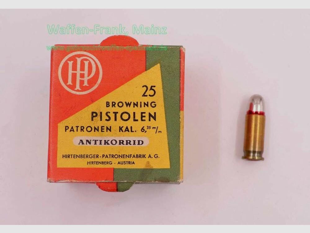 Hirtenberger / Austria amunicja pistoletowa 6,35mm Browning/.25ACP