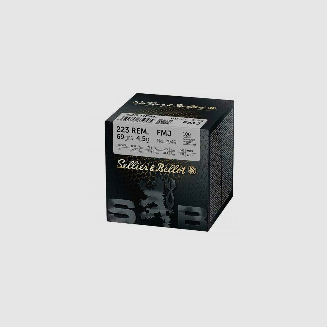 Sellier & Bellot 69 grs Full Metal Jacket. Pack de 100 pièces