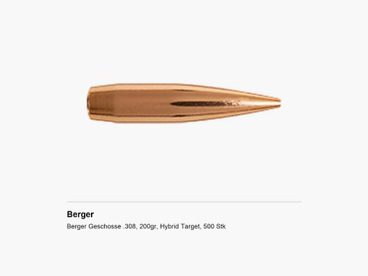 Berger Geschosse .308, 200gr, Hybrid Target, 500 Stk