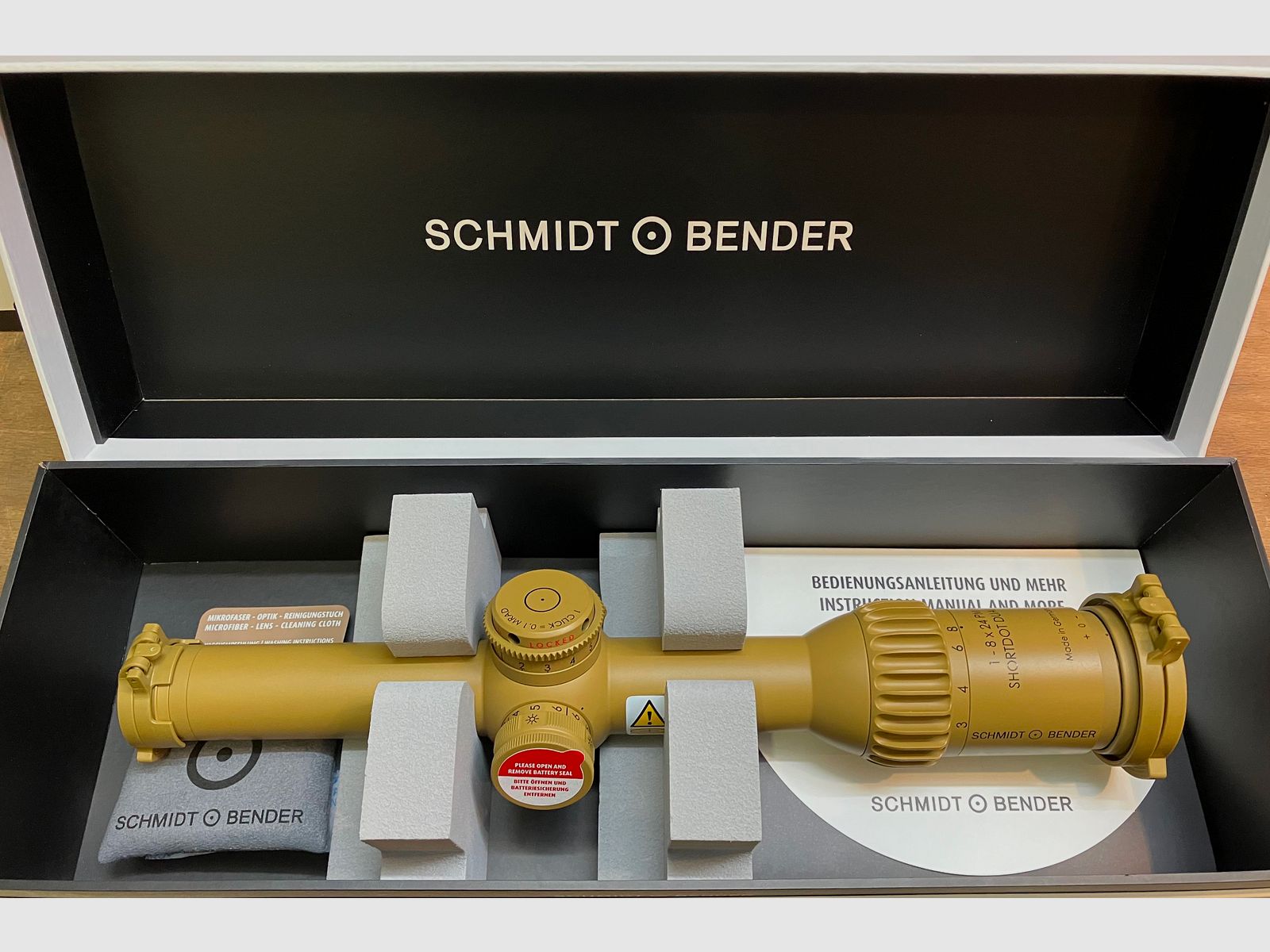 Schmidt & Bender 1-8 X 24  PM II ShortDot Dual CC MDR-T6 Ral 8000