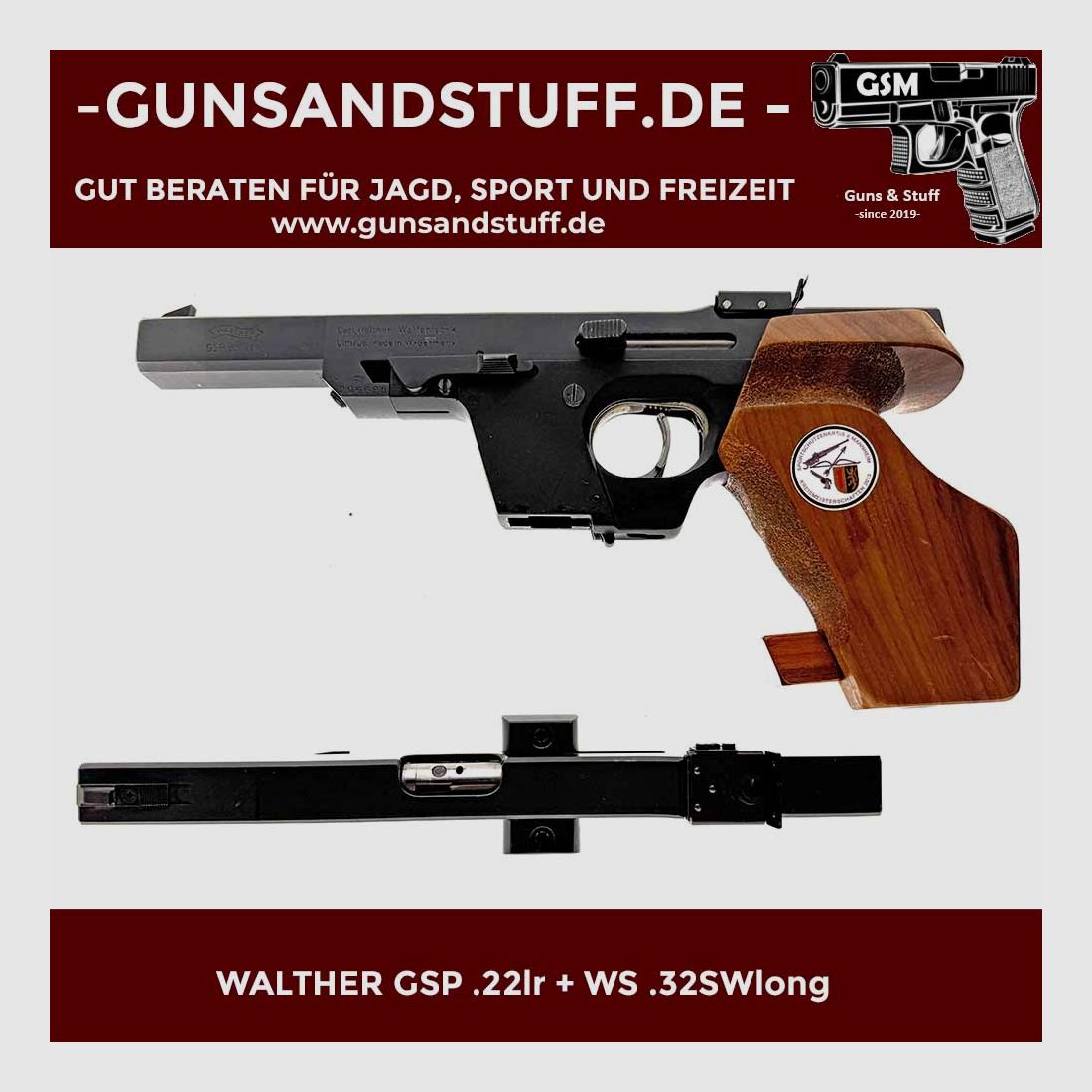 Walther GSP .22lr + système interchangeable .32SWlong, image 1 sur 4
