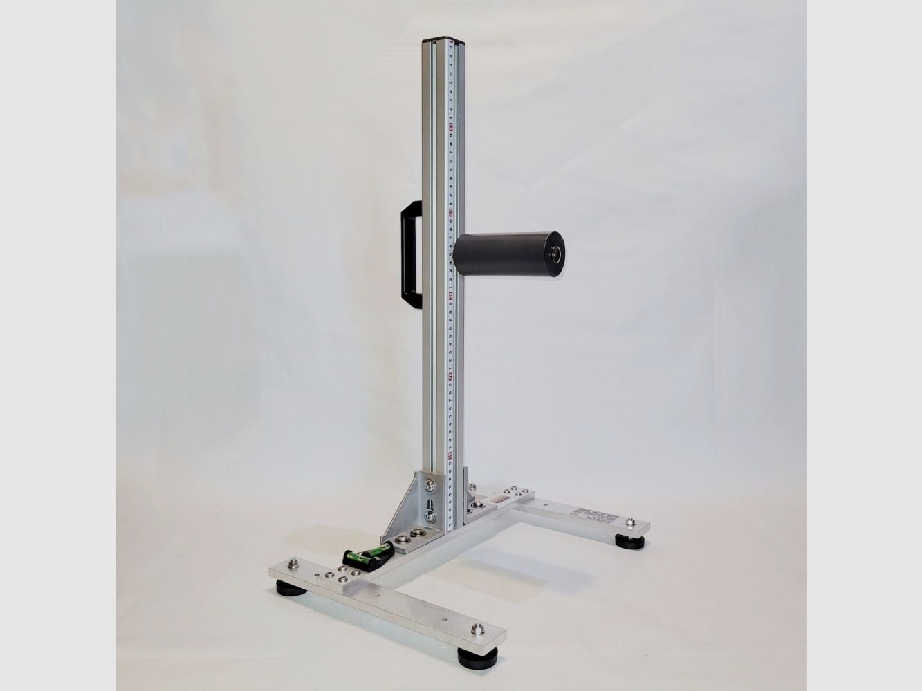 KGF Auflagestativ - Auflageständer Alu H-600-Pro mit Buchenholz-Auflage, Waage, Griff und Maßband