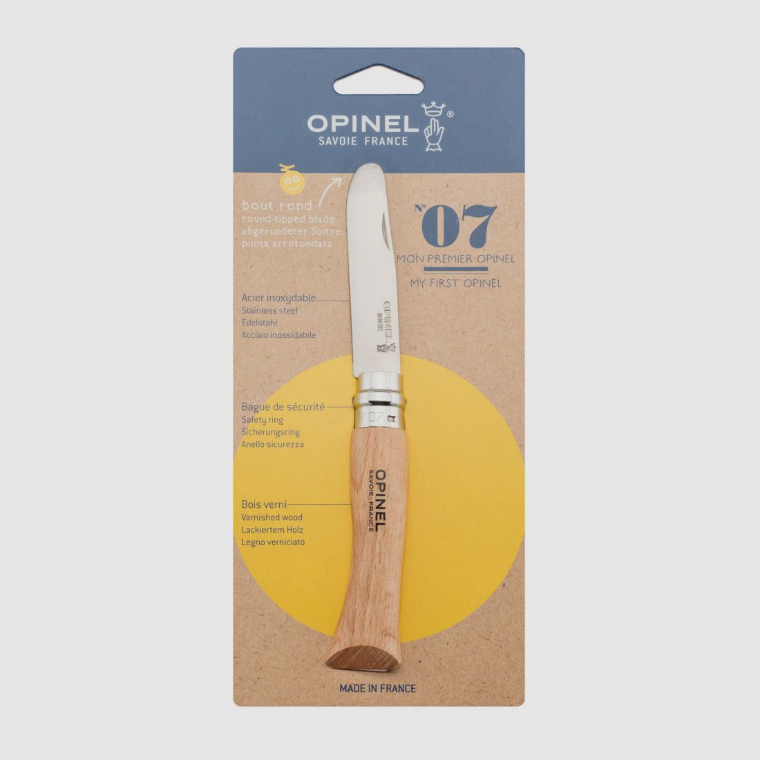 Coltello Opinel per bambini numero 7 con punta arrotondata, immagine 2 di 2