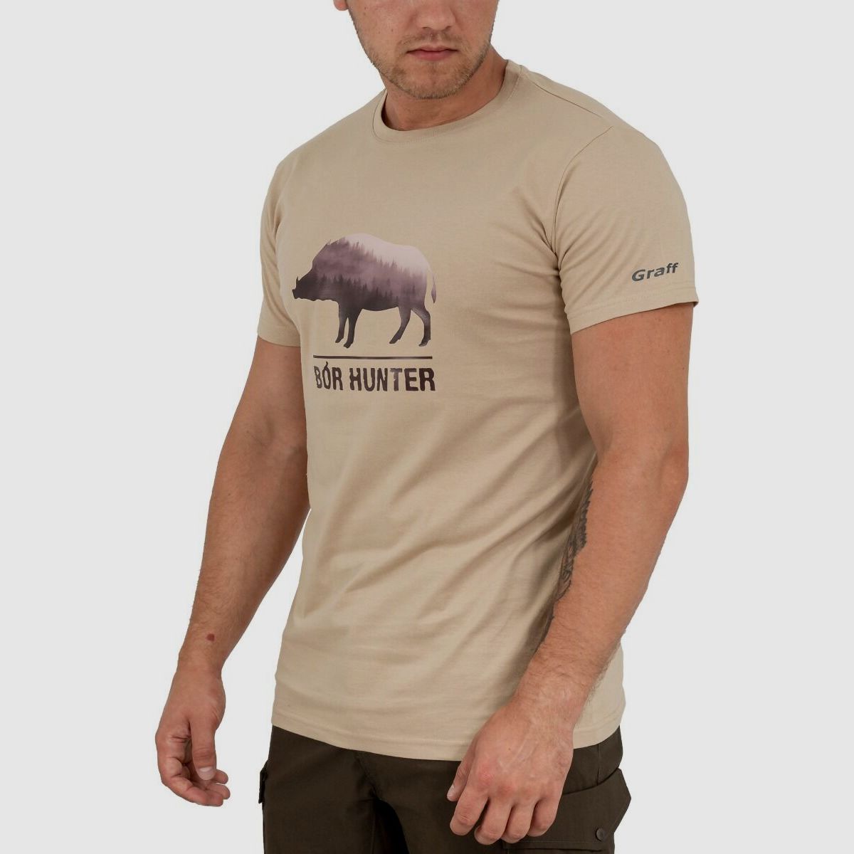 BÓR HUNTER T-shirt DZIK – Beige, afbeelding 4 van 30