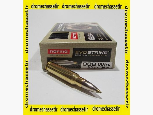 boite 20 cartouches Norma cal 308 winchester evostrike 139 grains