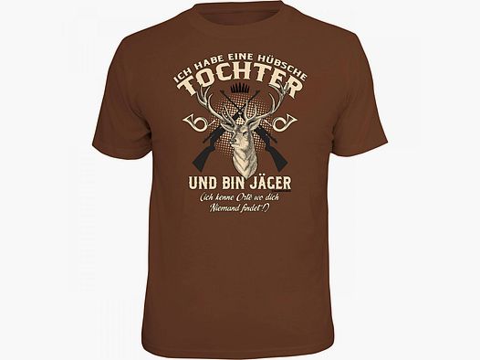 "Ich habe eine hübsche Tochter…" T-Shirt Herren (Braun)