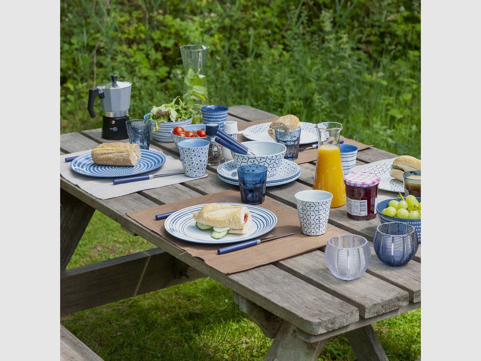 Dinnerware Set Mix & Match, 16-piece, blue/white, image 5 of 24