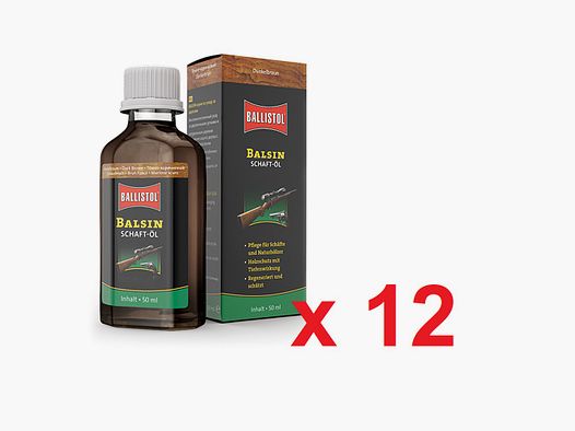 Balsin huile protectrice brun foncé 50 ml de Ballistol en boîte de 12 pièces