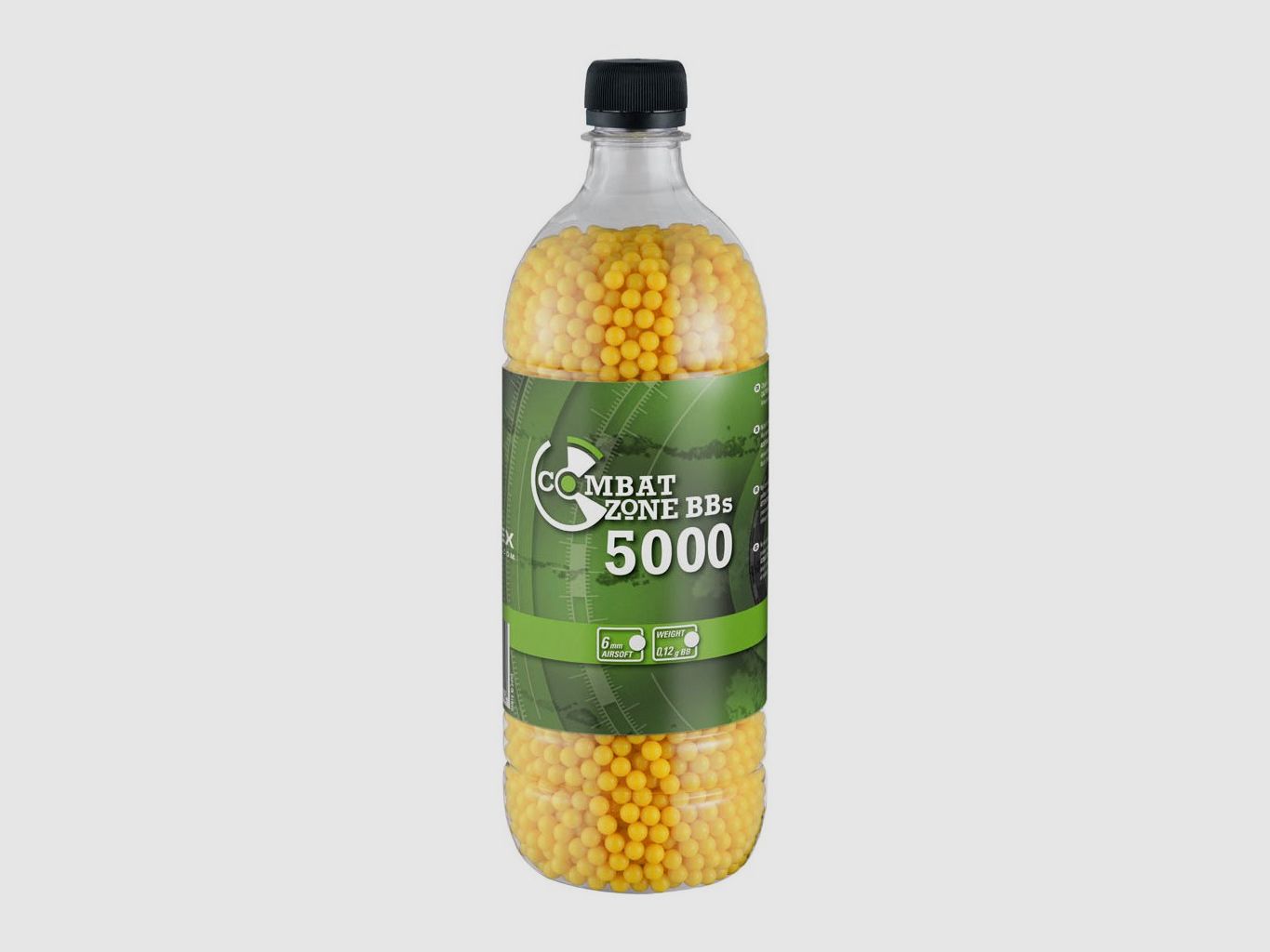 Combat Zone Basic BBs 6 mm, 0,12 g, gelb, 5.000 St., Flasche