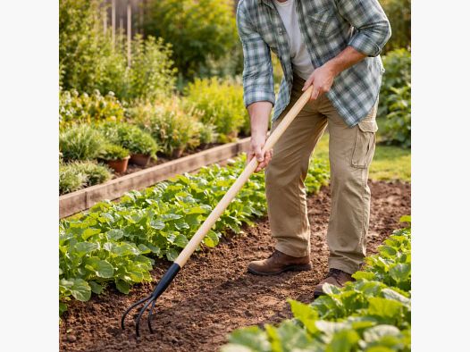 Gartenharke 3 Zinken Progarden® - 150 cm - Kohlenstoffstahl & Holzgriff