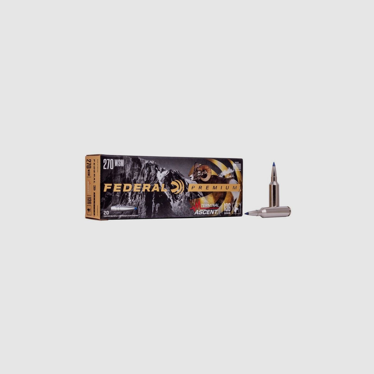 Munizione metallica FEDERAL Terminal Ascent – 270 WSM – 136 grains