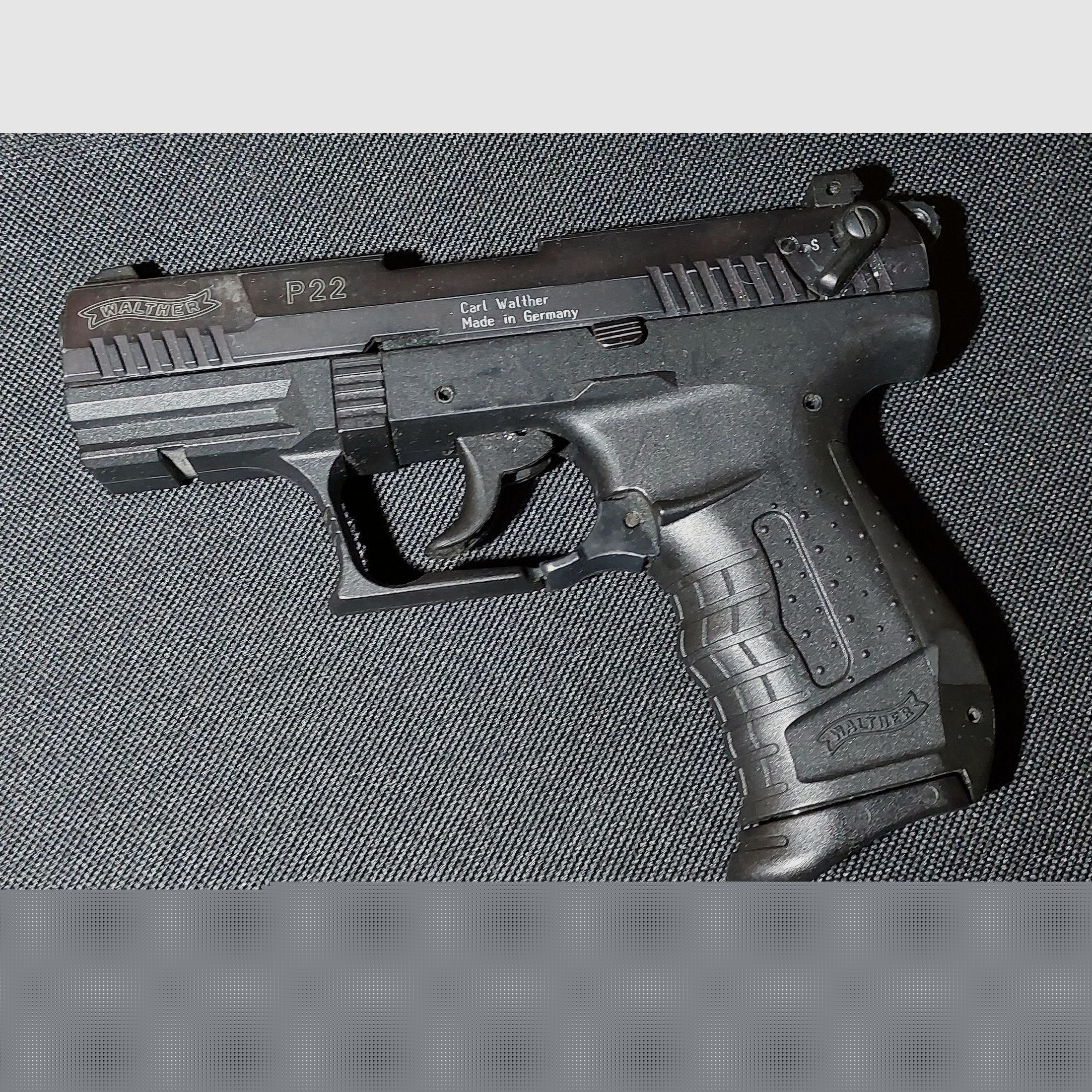 Walther P22 (P 22 Classic) pistola de fogueo 9mm P.A.K. negra (PTB 778) con nuevo holster Normani