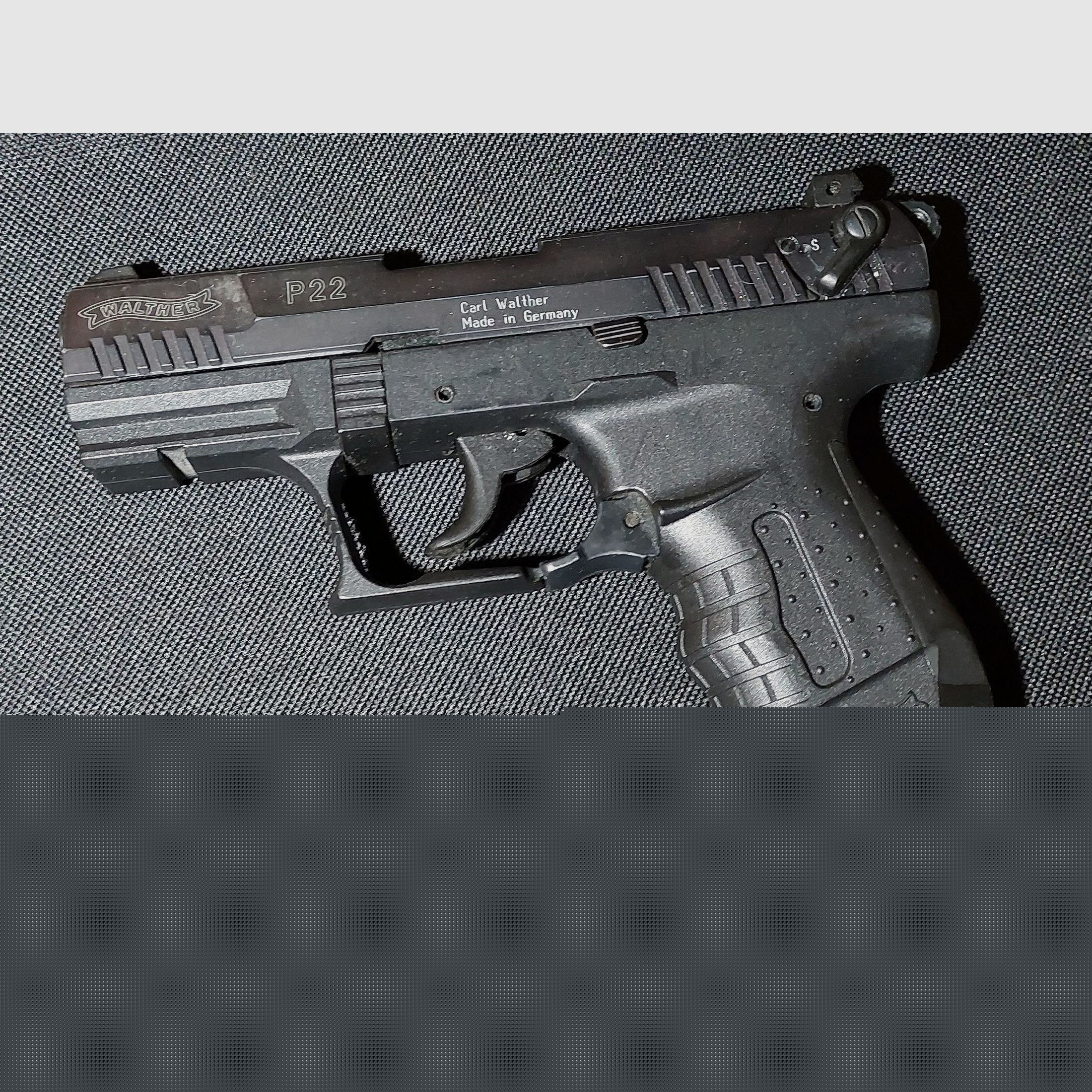 Walther P22 (P 22 Classic) Schreckschuss Pistole 9mm P.A.K. schwarz (PTB 778) mit neuem Normani Holster