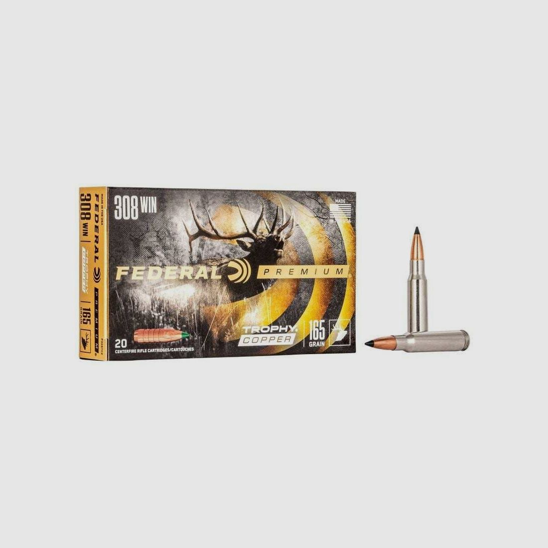 Federal Trophy Copper 10.7g/165grs à20 .308 Win.