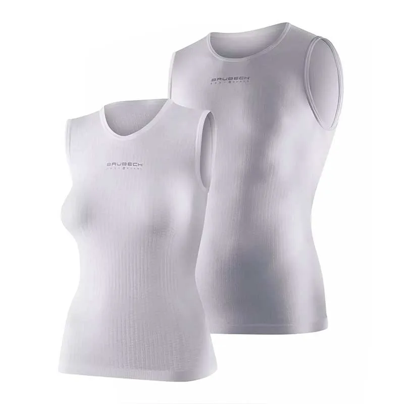 Koszulka Brubeck typu Base Layer bez rękawów - biała