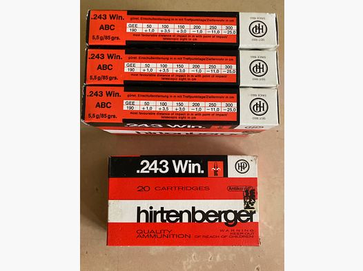 Hirtenberger ABC .243 Win 85grs 5,5 Gramm 