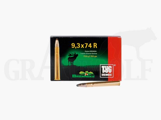 9,3x74 R 293 gr / 19,0 g Brenneke TUG Patronen 20 Stück