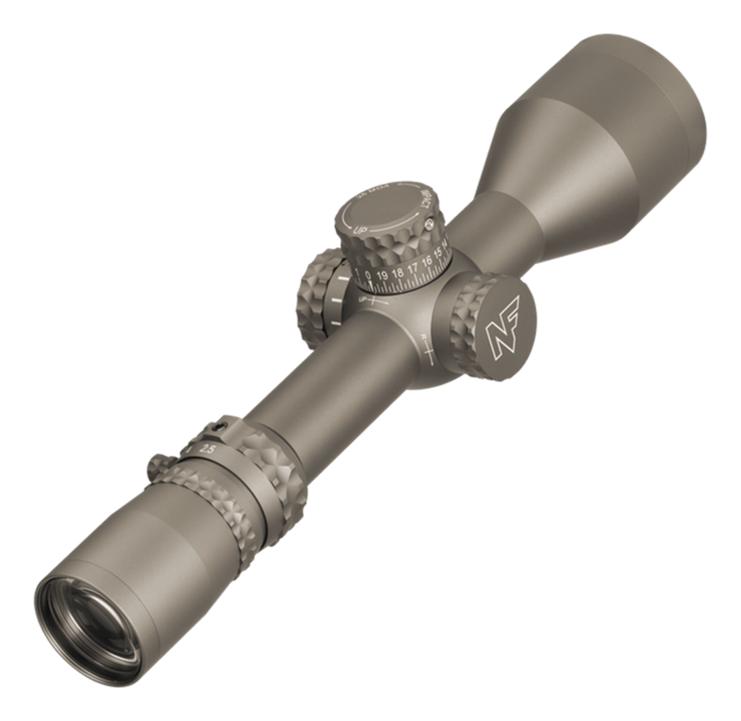 Nightforce NX8 – 2.5-20x50MM F1 ZeroStop – FDE