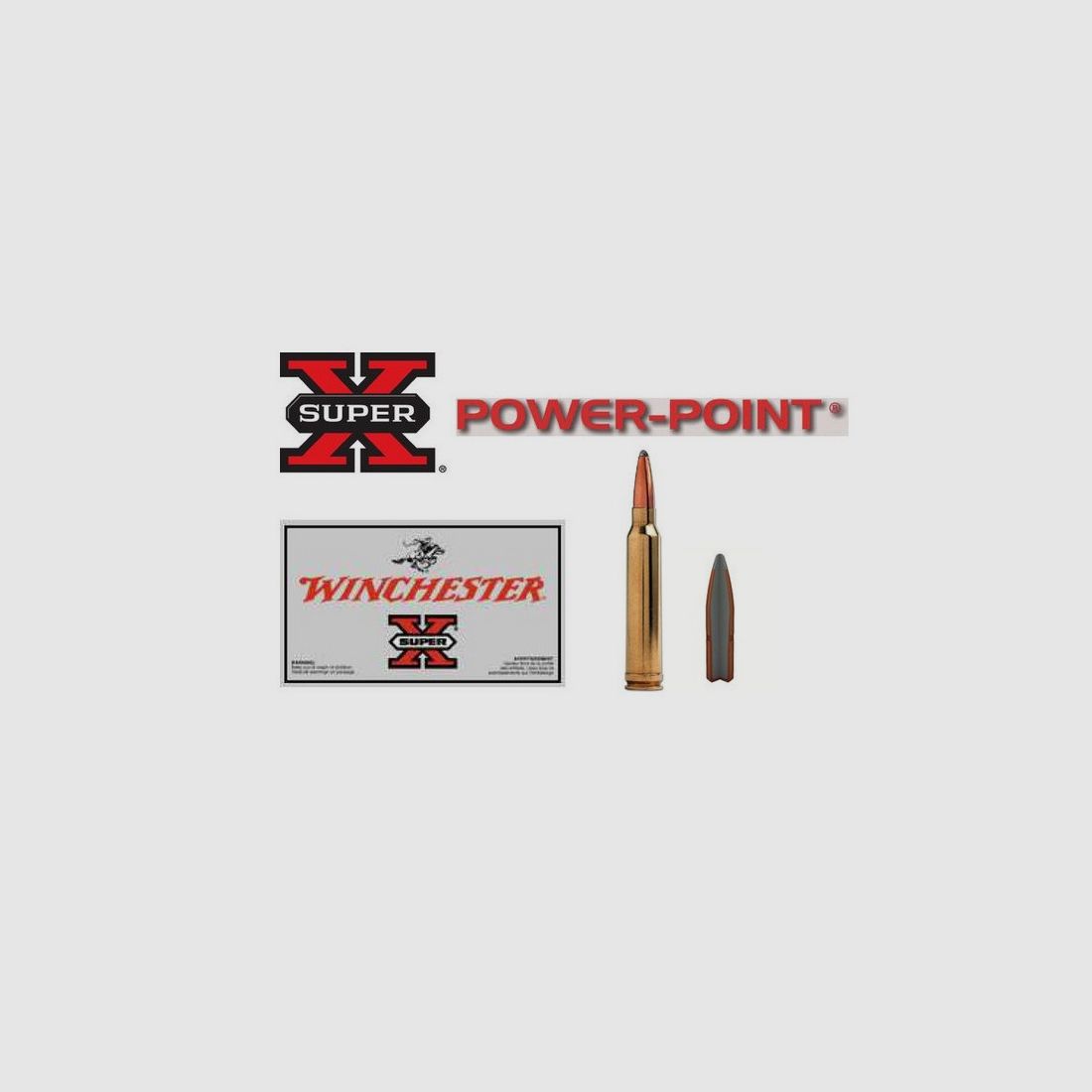 BOX OF 20 CARTRIDGES 9.3X74R WINCHESTER SUPER X POWER POINT 286G, image 1 of 2