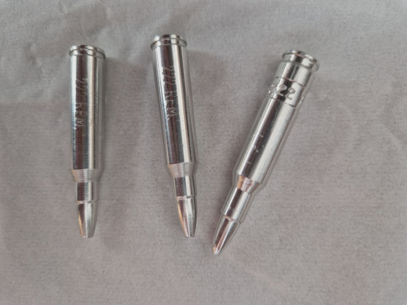 Cartuchos de relleno 222 Rem. Aluminio 3 piezas